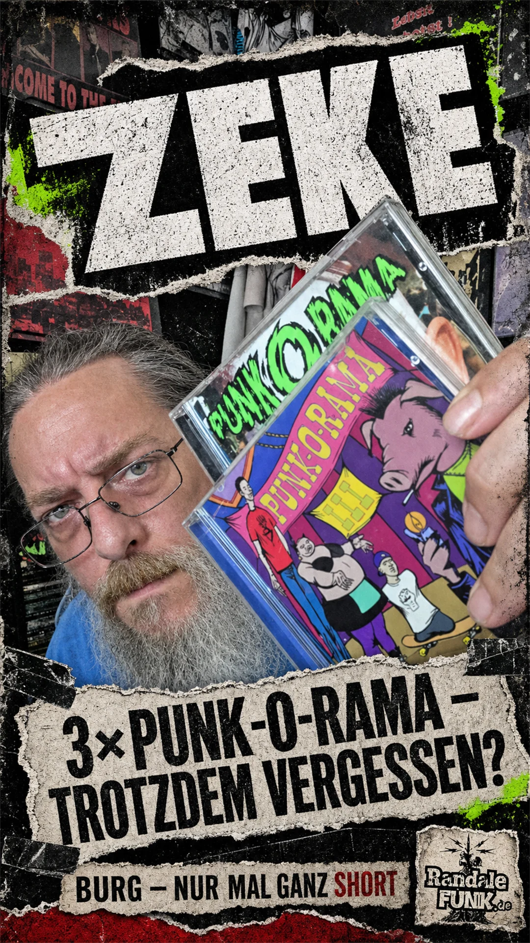 Thumbnail zur ersten Folge BURG – nur mal ganz SHORT über ZEKE und drei Punk-O-Rama-Sampler